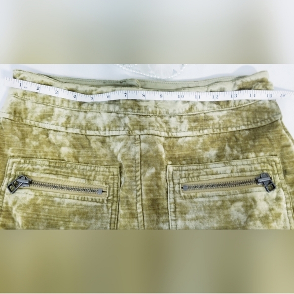 Free People Dust to Dust Velvet Yellowish Green Mini Skirt - Picture 10 of 12